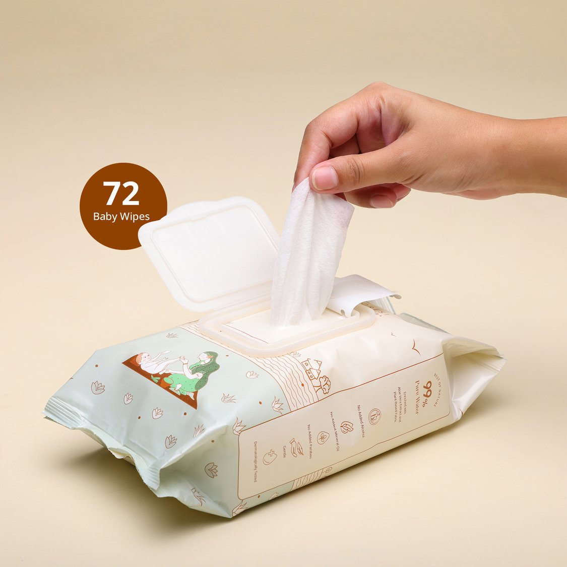 Baby Forest Mulmul Baby Wipes - 72 Pcs