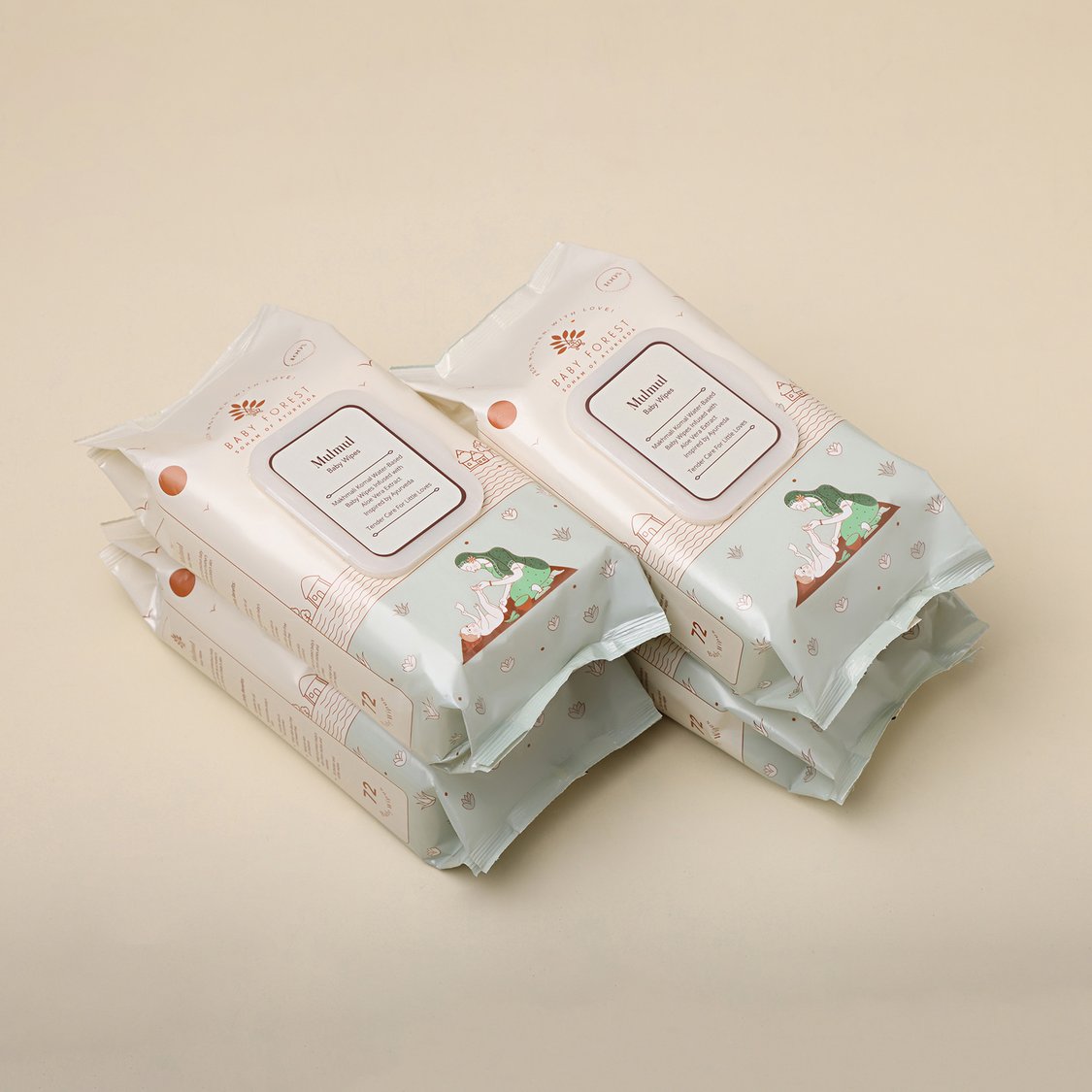 Baby Forest Mulmul Baby Wipes - 72 Pcs