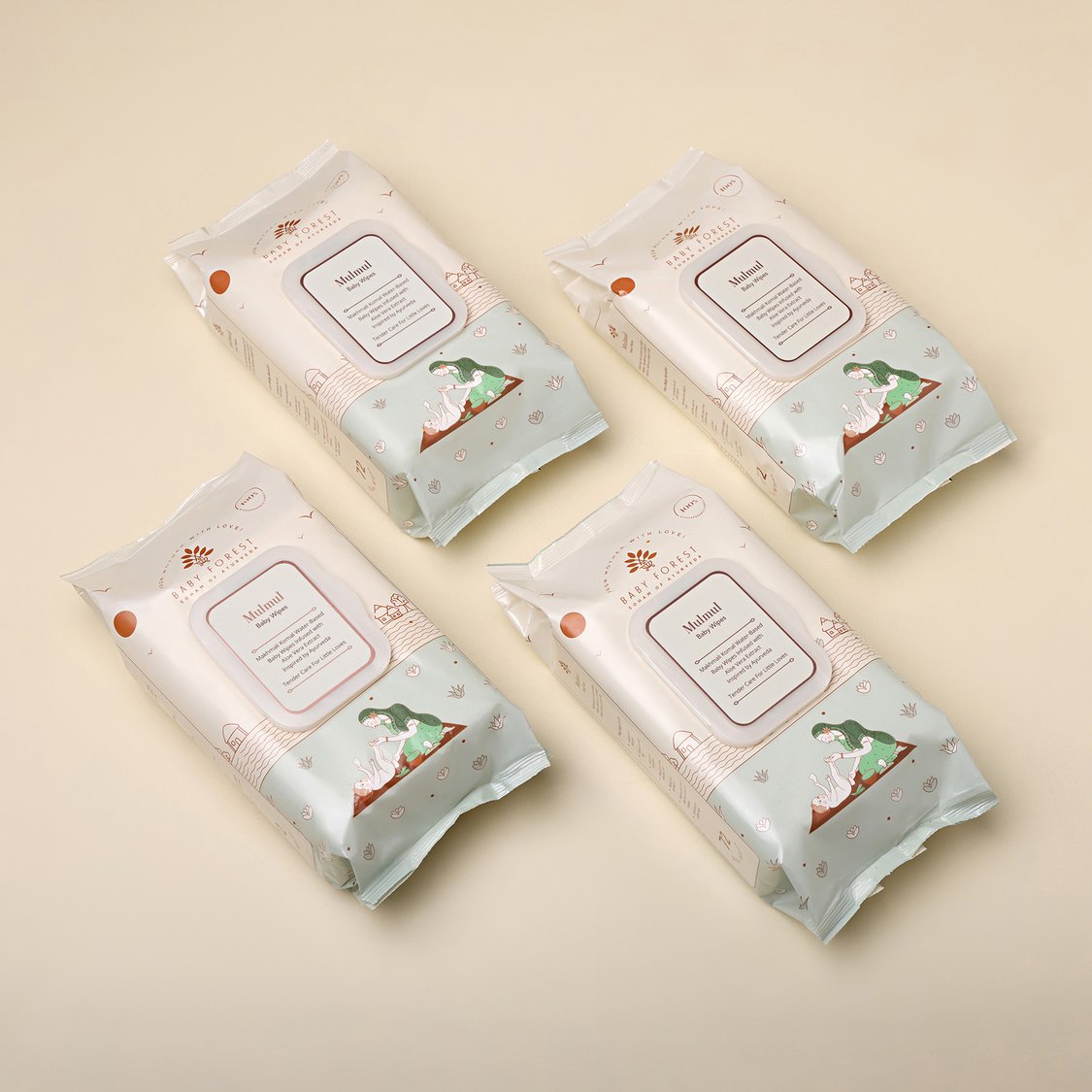 Baby Forest Mulmul Baby Wipes - 72 Pcs