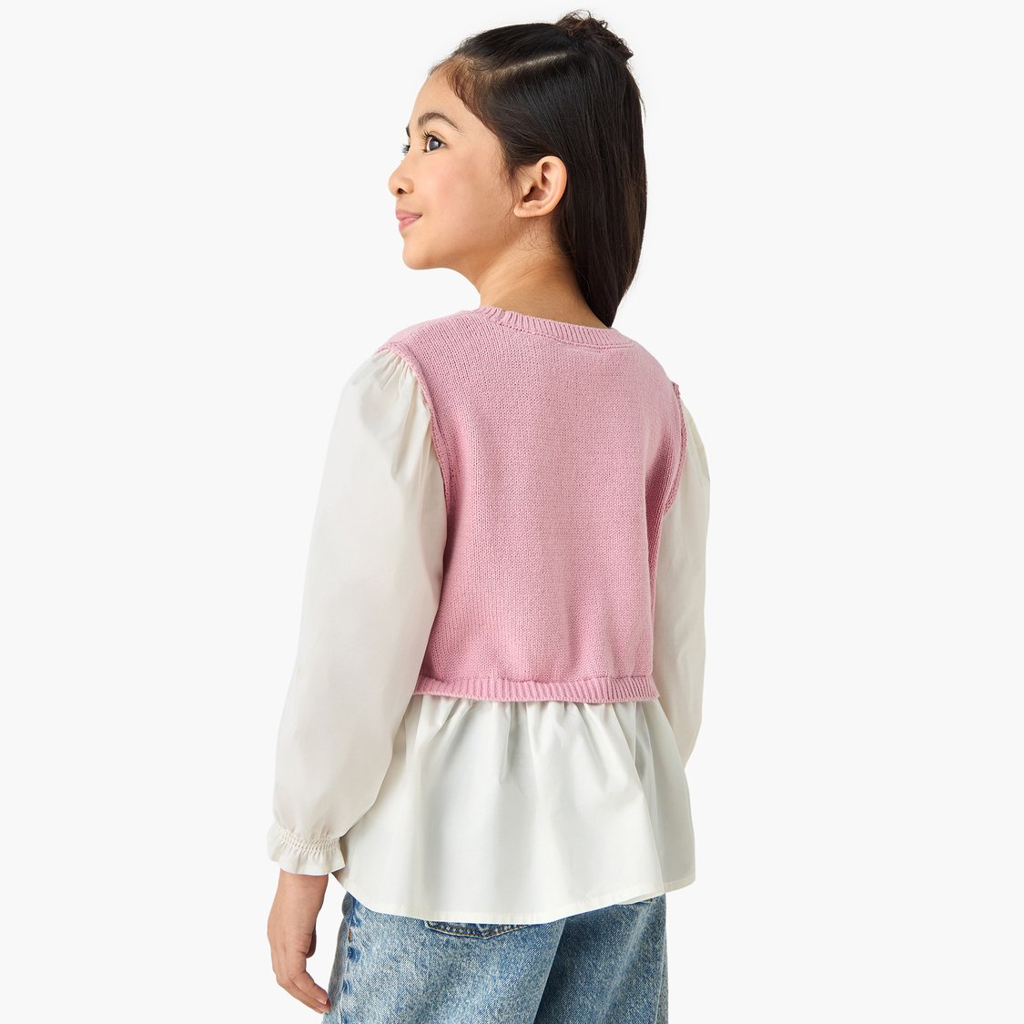 Juniors Bow Accent Peplum Top