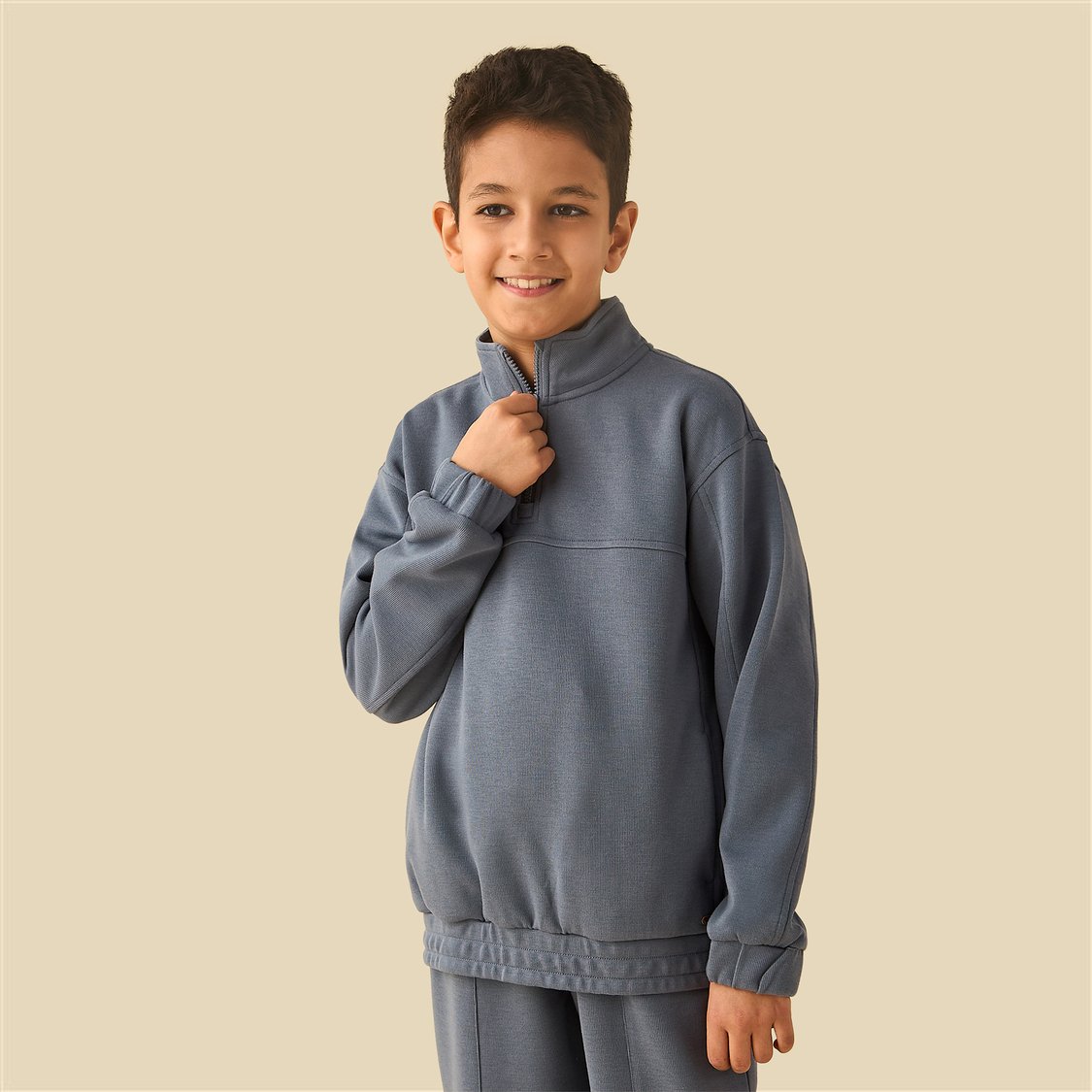 High Neck Sweatshirt and Track Pants Set