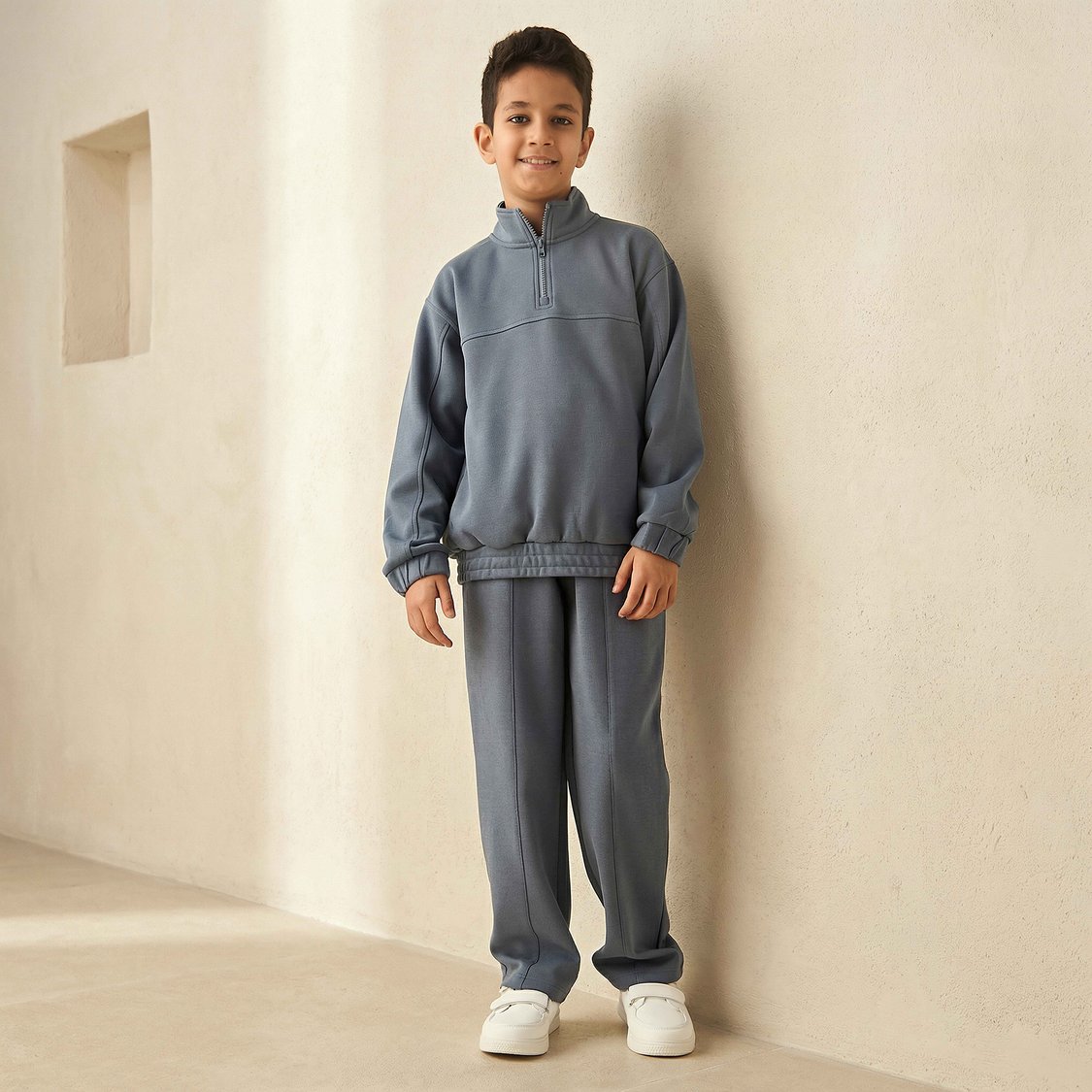 High Neck Sweatshirt and Track Pants Set