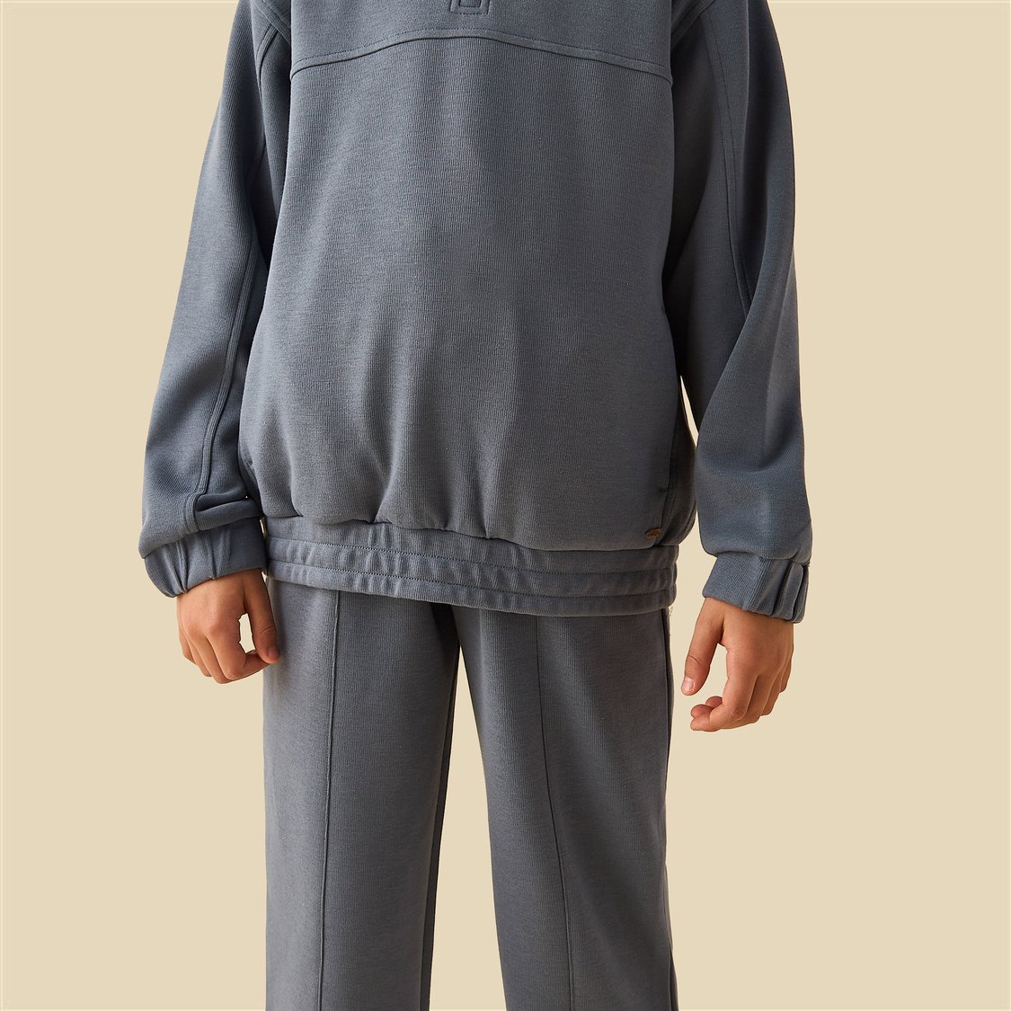 High Neck Sweatshirt and Track Pants Set
