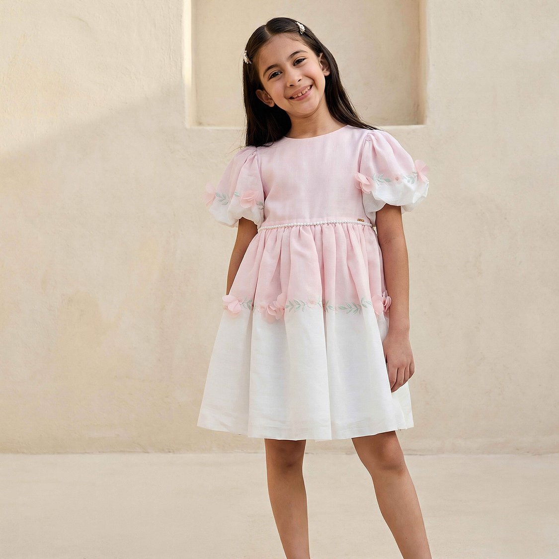 Floral Applique A-line Dress
