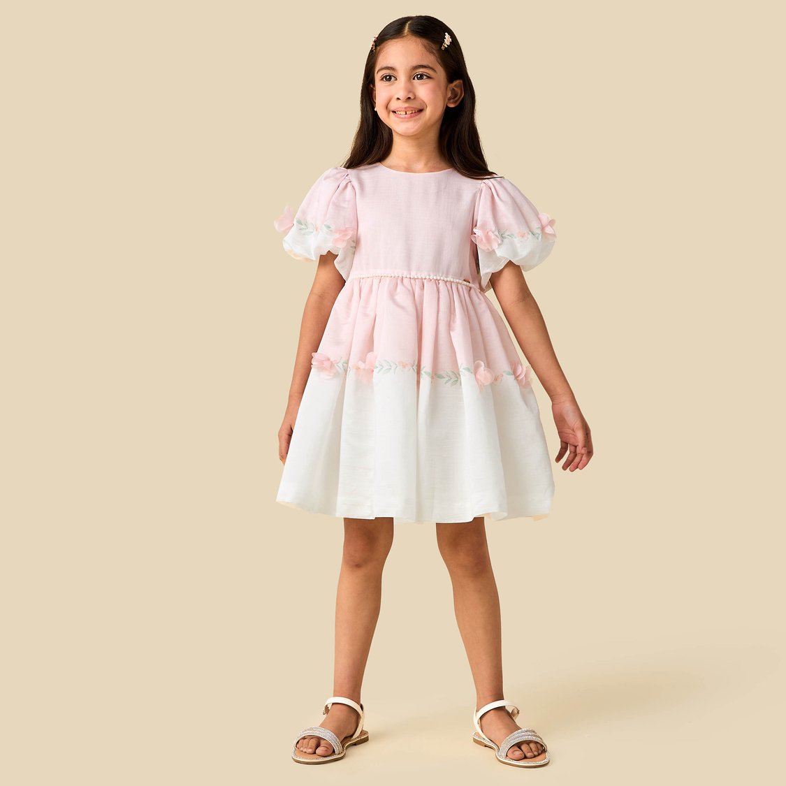 Floral Applique A-line Dress