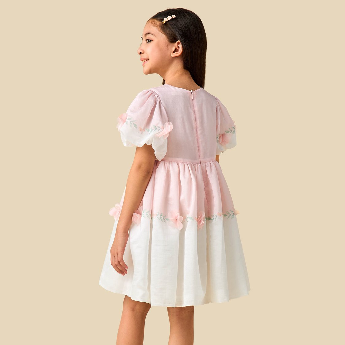 Floral Applique A-line Dress