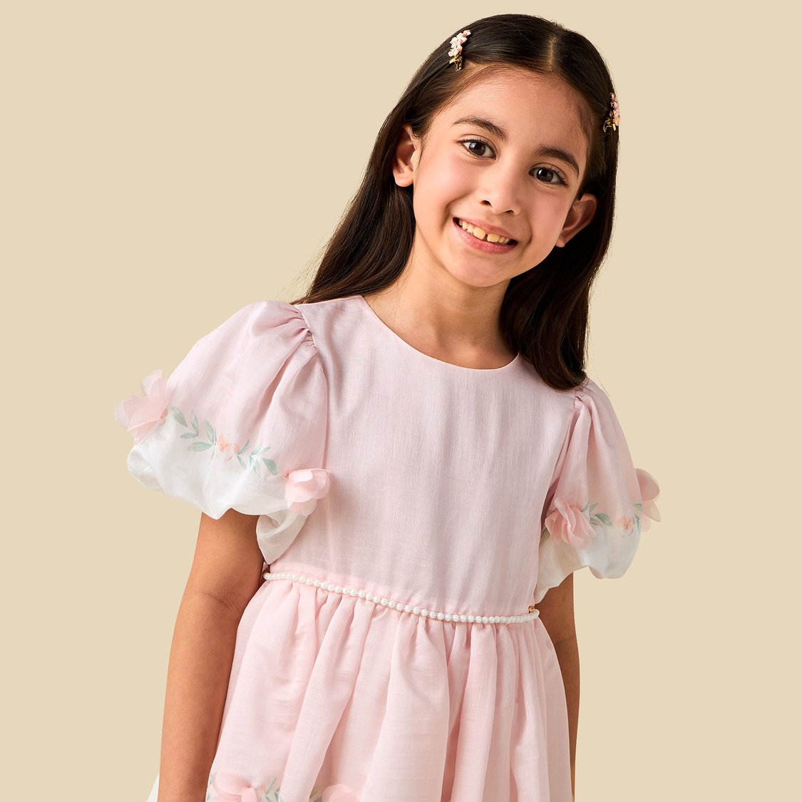 Floral Applique A-line Dress