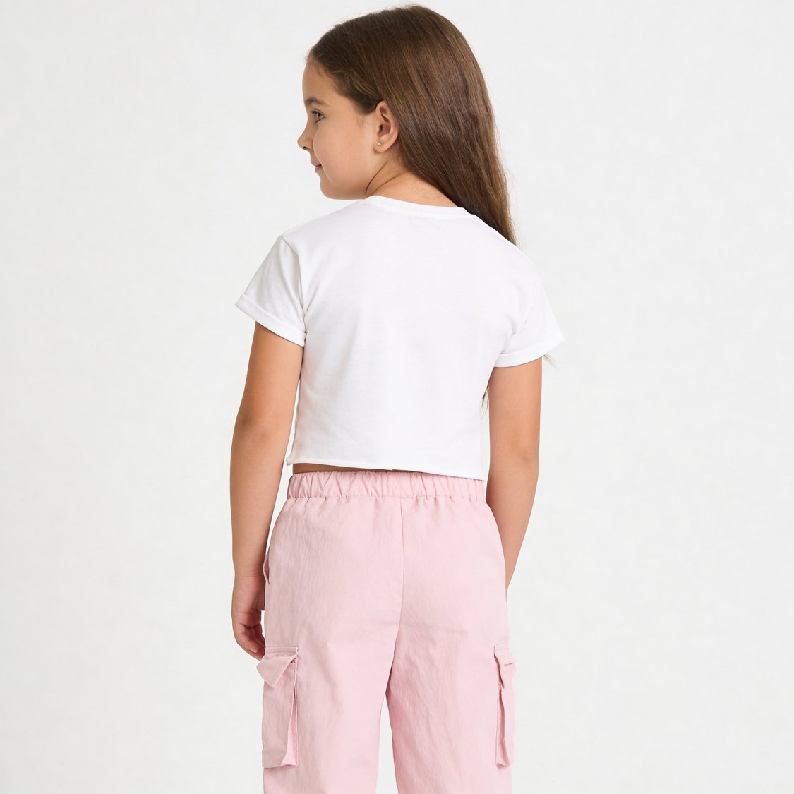 Juniors Heart Embroidered T-shirt and Joggers Set