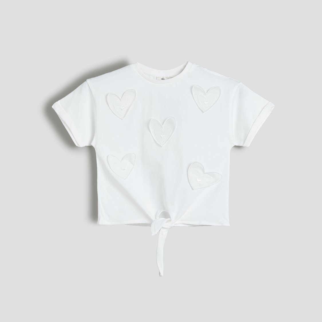 Juniors Heart Embroidered T-shirt and Joggers Set