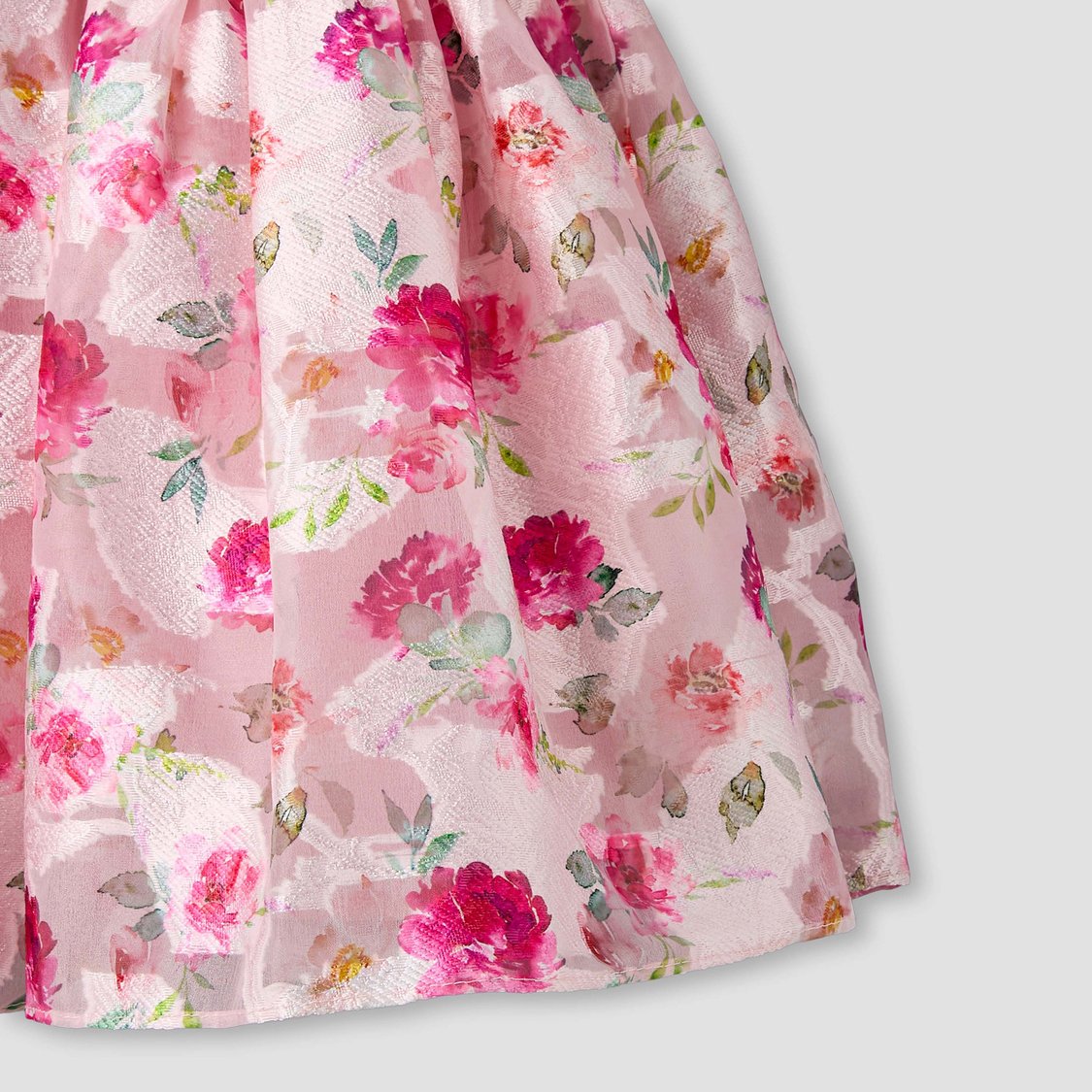 Juniors Floral Print Dress with Puff Sleeves