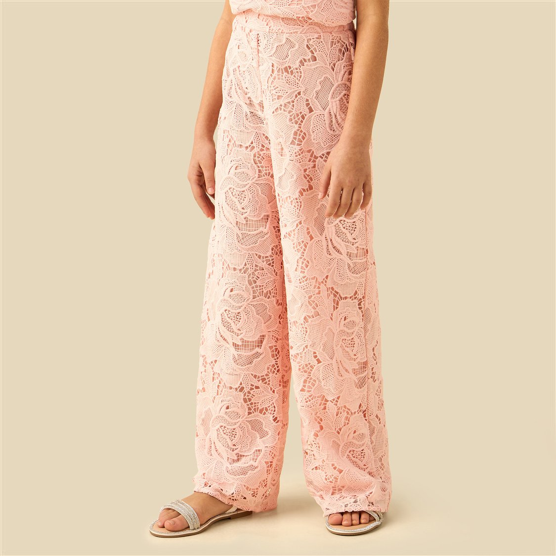 Lace Detail Top and Pants Set