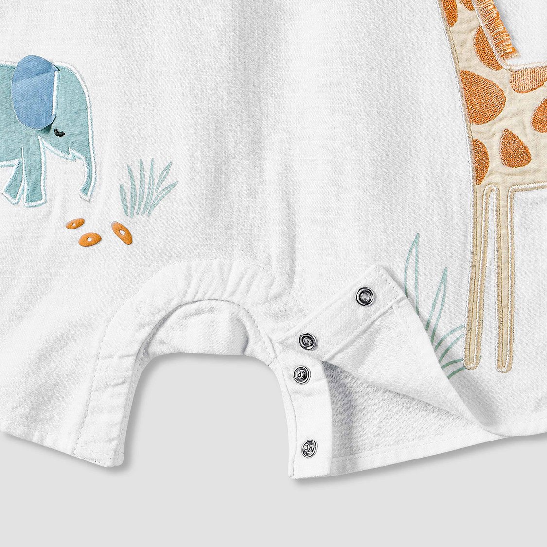 Juniors Animal Applique Collared Romper
