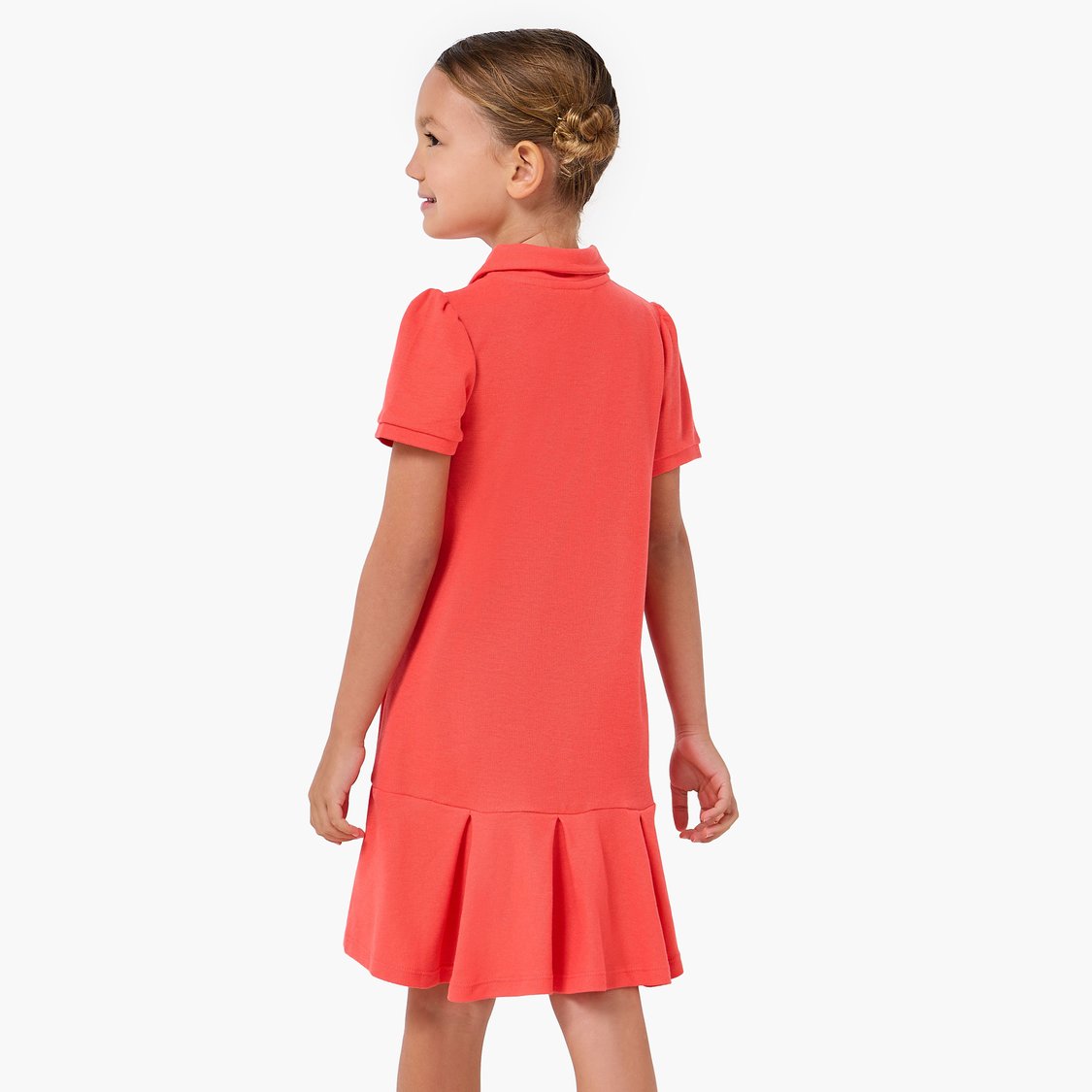 Juniors Bow Accent Drop Waist Dress