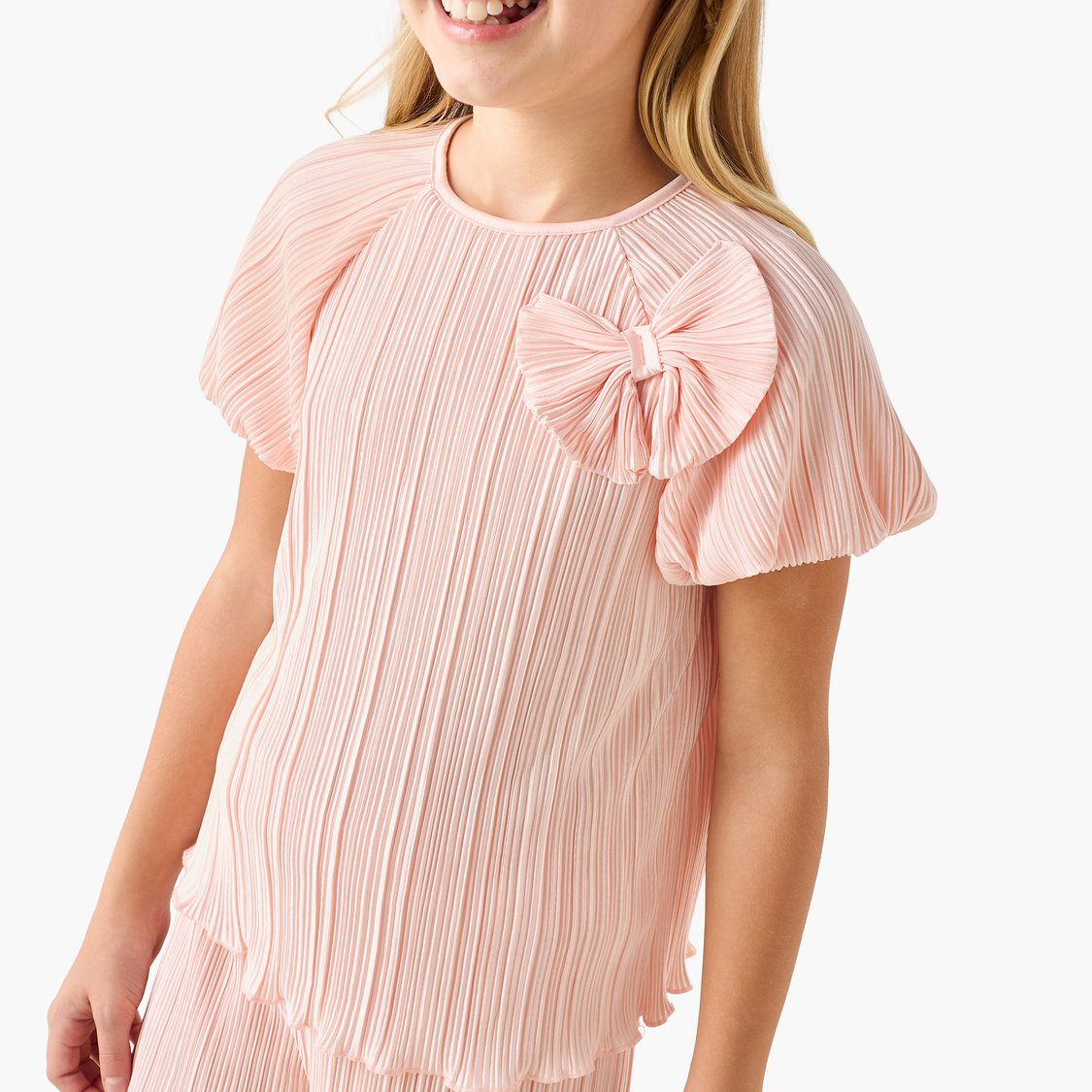 Juniors Textured Top and Pants Set