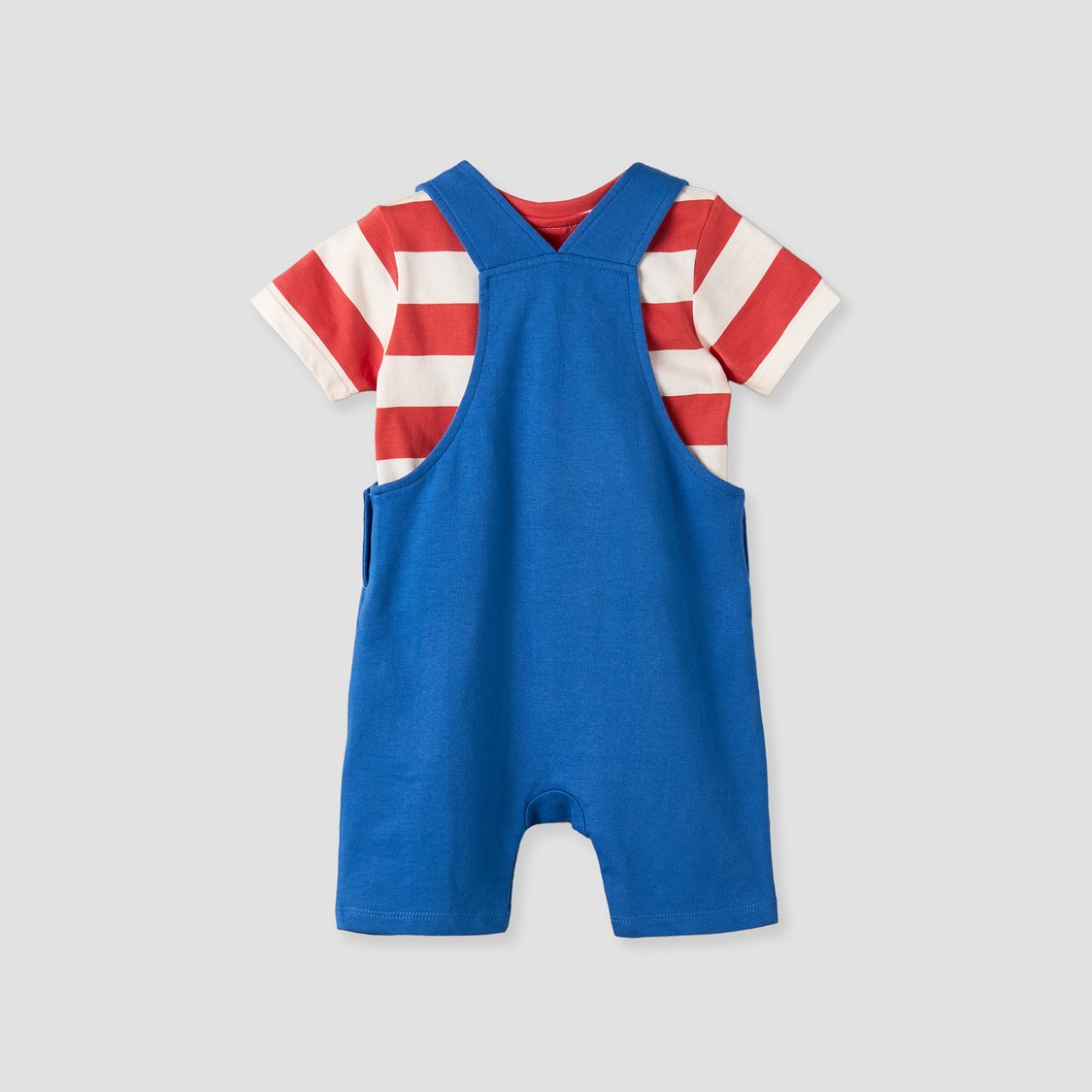 Juniors Striped T-shirt and Dungaree Set