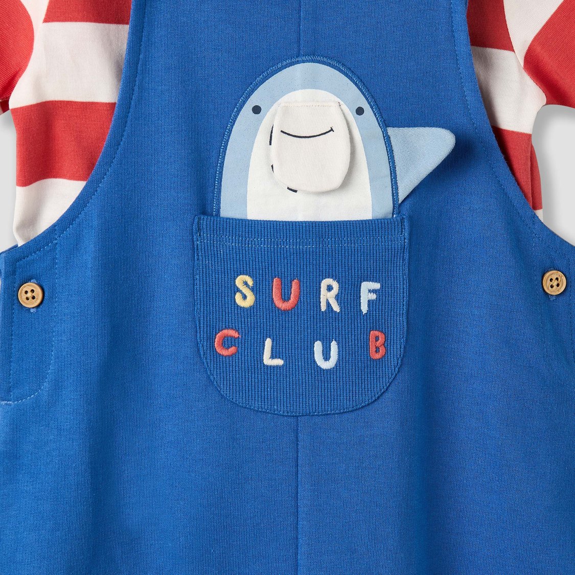 Juniors Striped T-shirt and Dungaree Set