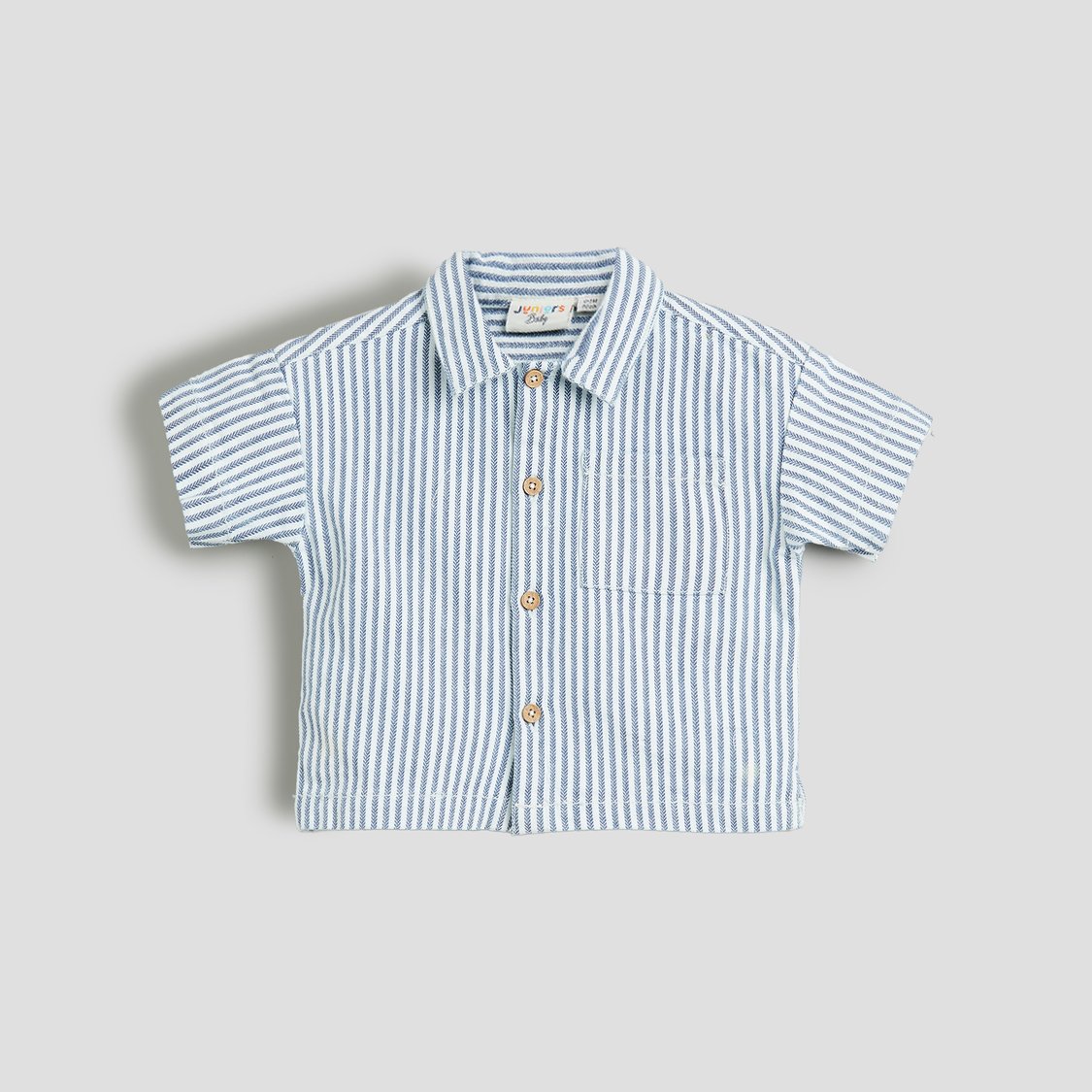 Juniors Striped Shirt and Pants Set with Pockets