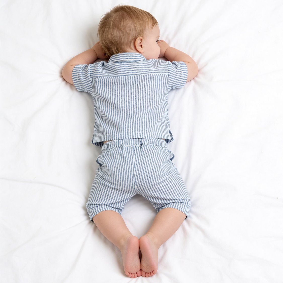 Juniors Striped Shirt and Pants Set with Pockets