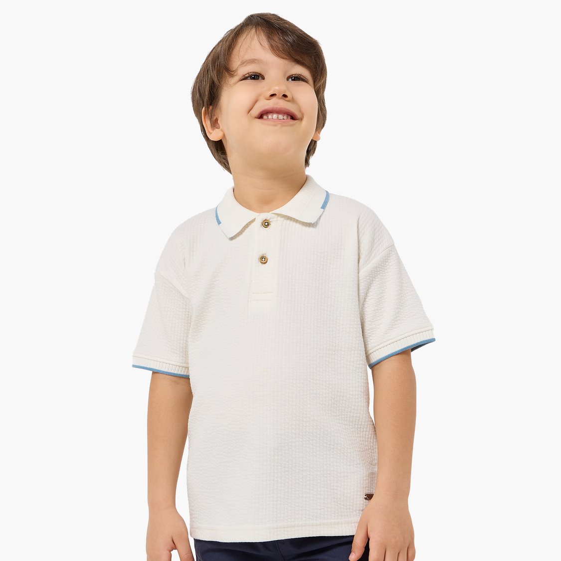 Juniors Textured Polo T-shirt