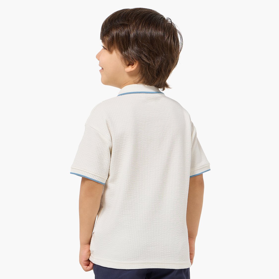 Juniors Textured Polo T-shirt