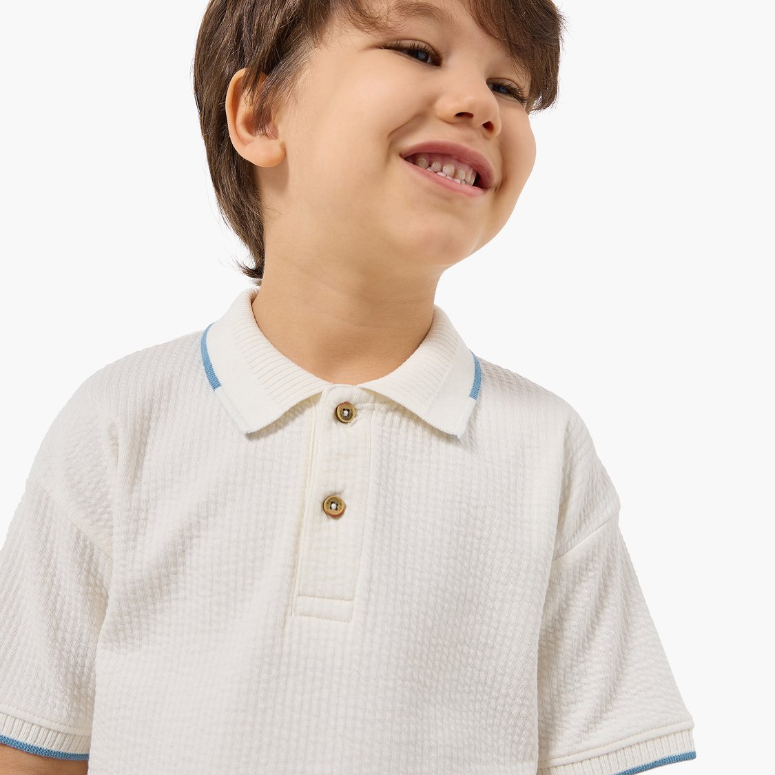 Juniors Textured Polo T-shirt