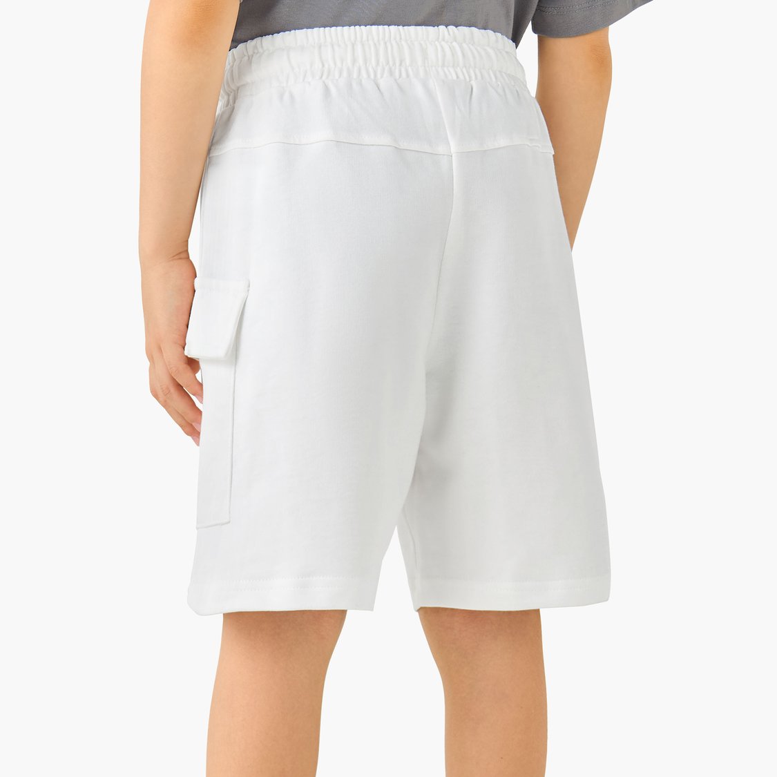 Mickey Mouse and Donald Duck Print Shorts with Cargo Pocket