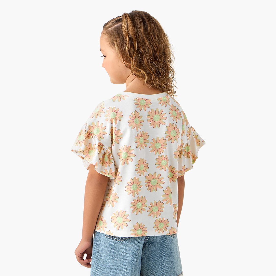Juniors Floral Print T-shirt