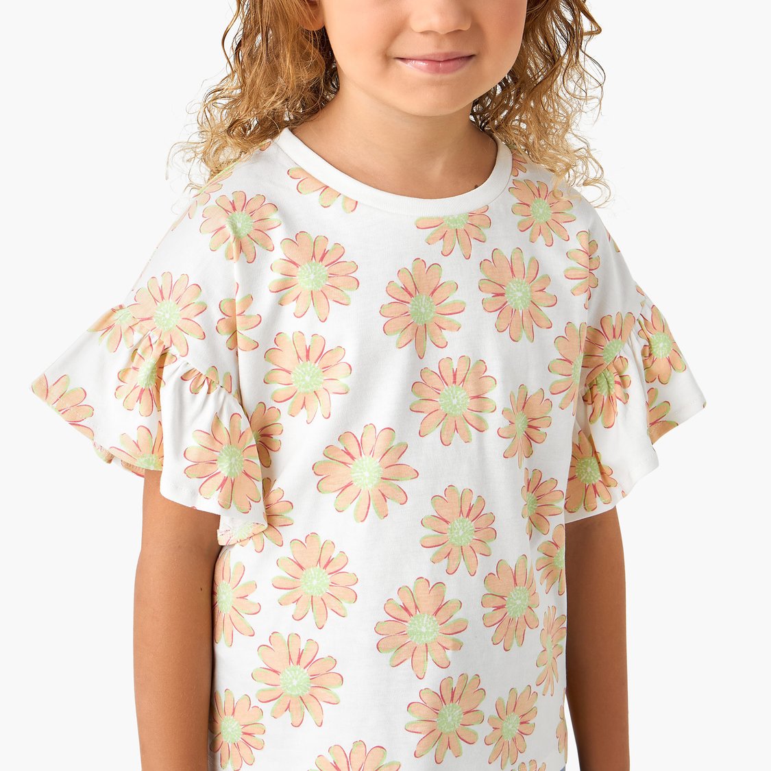 Juniors Floral Print T-shirt