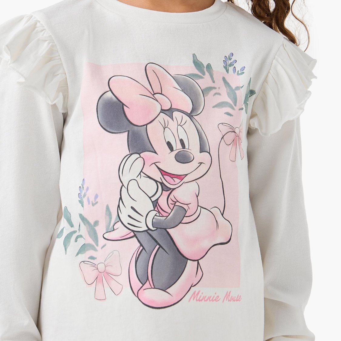Juniors Minnie Mouse Print Pyjama Set with Eye Mask