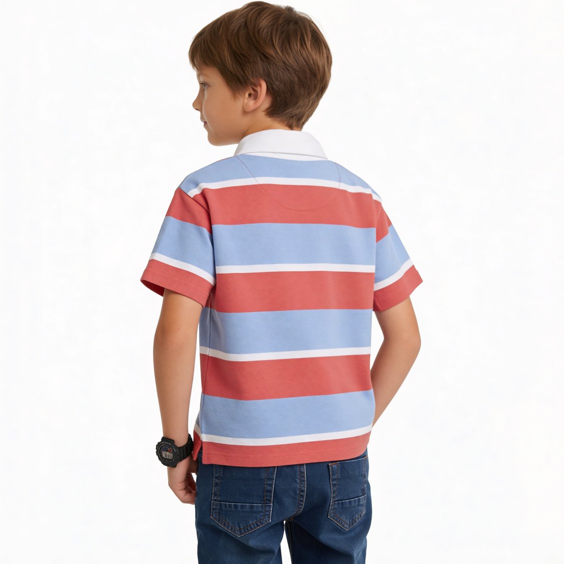 Juniors Striped Polo T-shirt