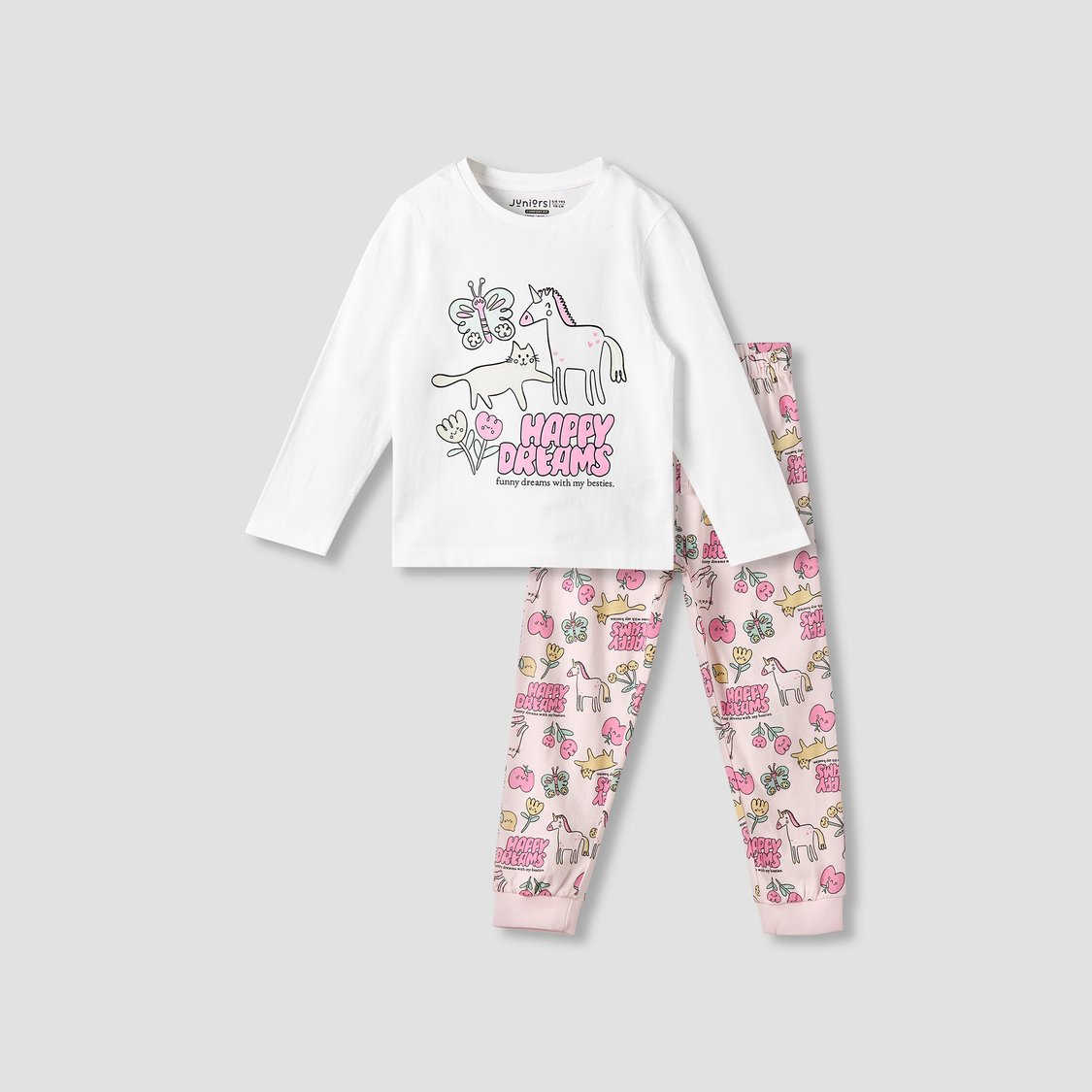 Juniors Printed T-shirt and Pyjama Set