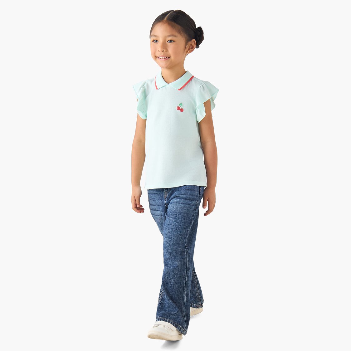 Juniors Ruffle Collared Top
