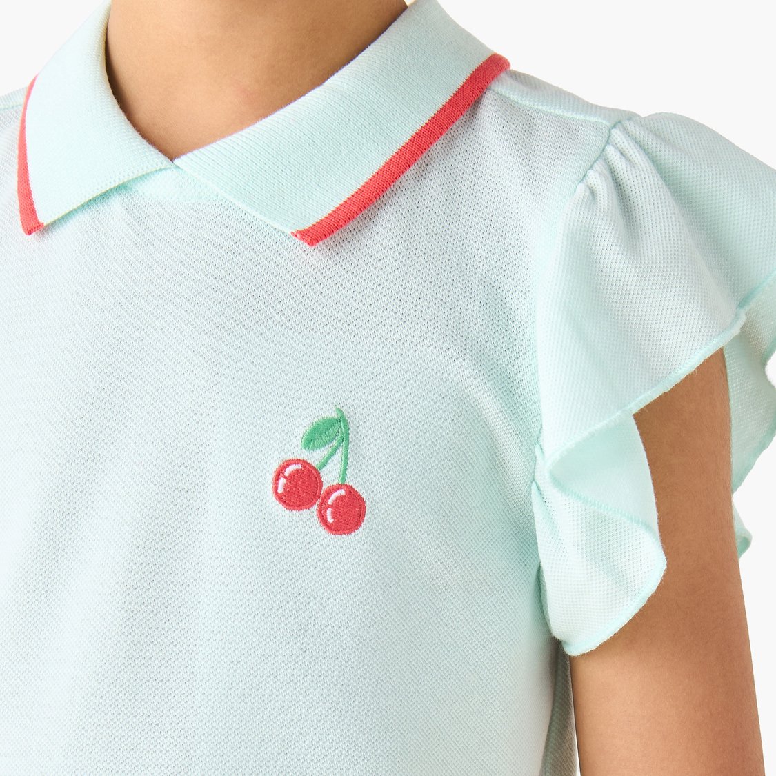 Juniors Ruffle Collared Top