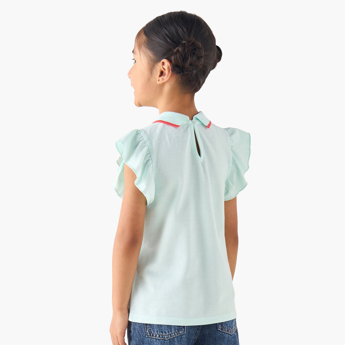 Juniors Ruffle Collared Top