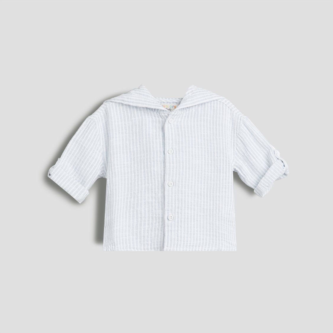 Juniors Striped Hooded Shirt