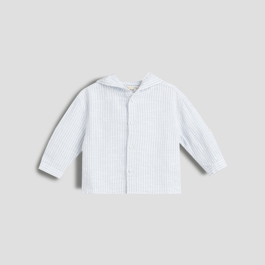 Juniors Striped Hooded Shirt