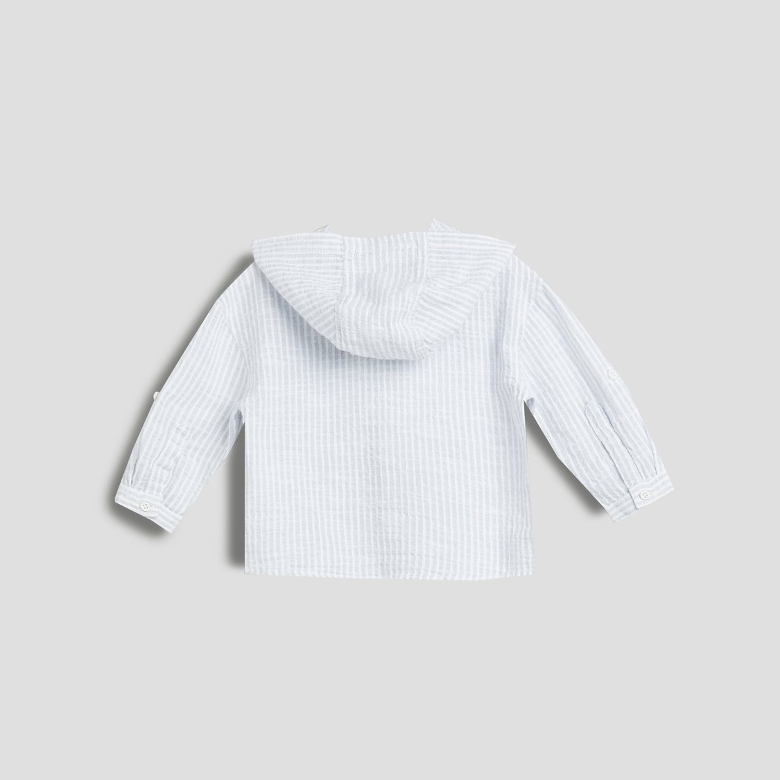 Juniors Striped Hooded Shirt