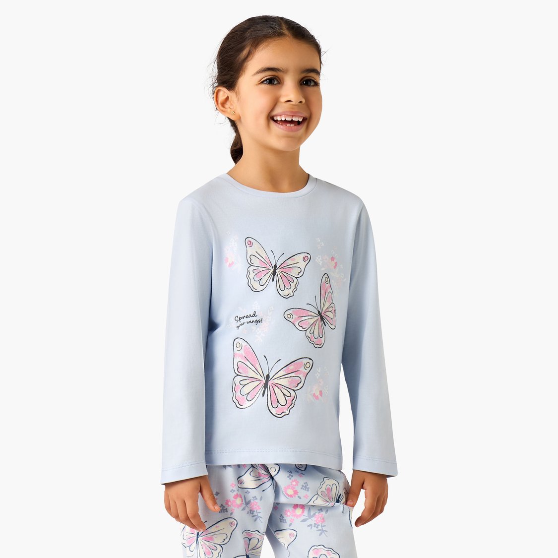 Juniors Printed T-shirt and Pyjama Set