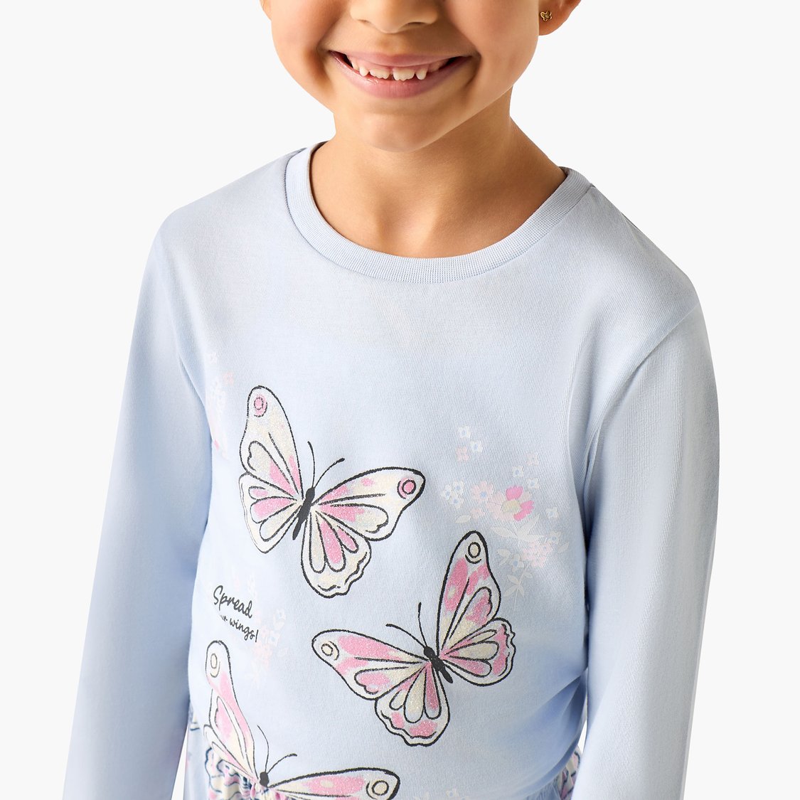 Juniors Printed T-shirt and Pyjama Set