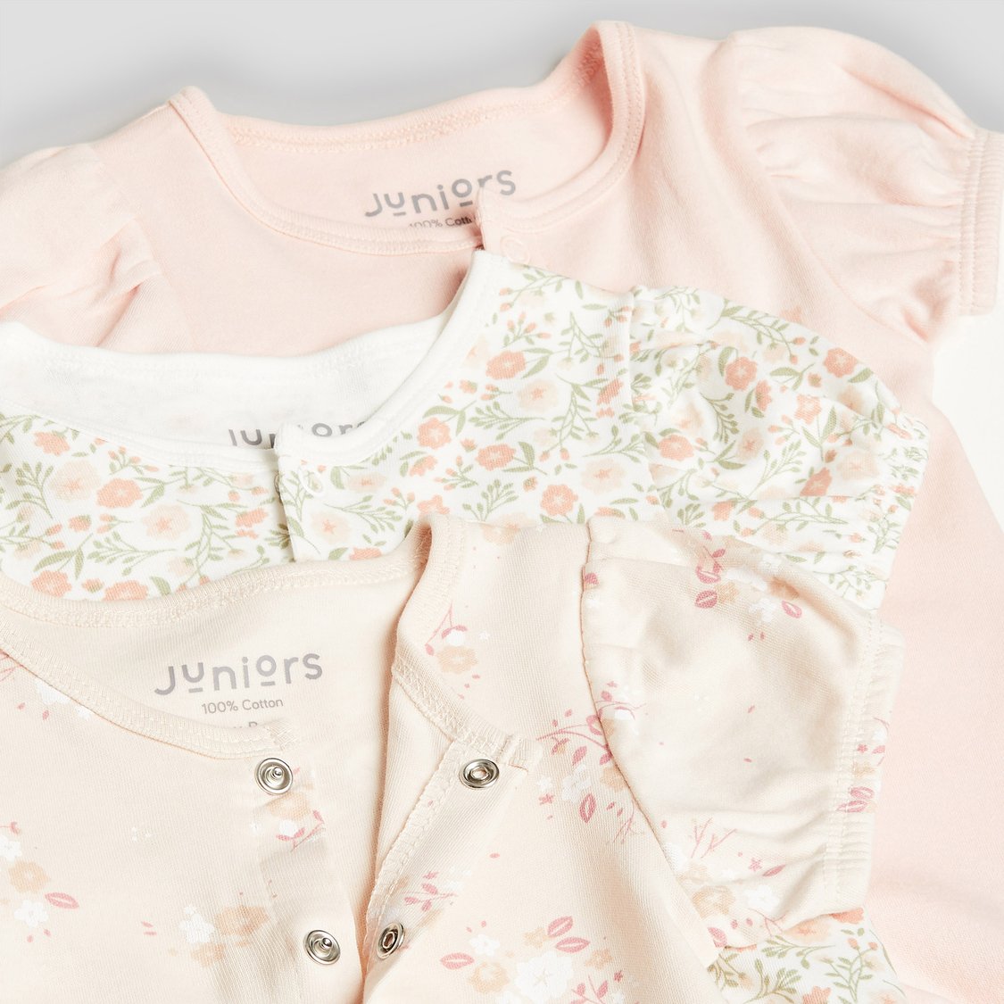 Juniors Floral Print Rompers - Pack of 3