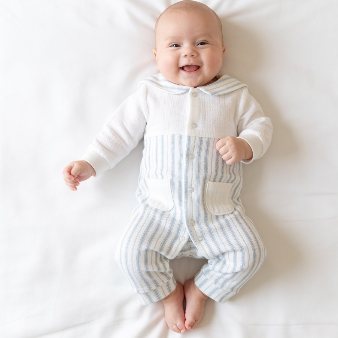 Giggles Striped Sleepsuit