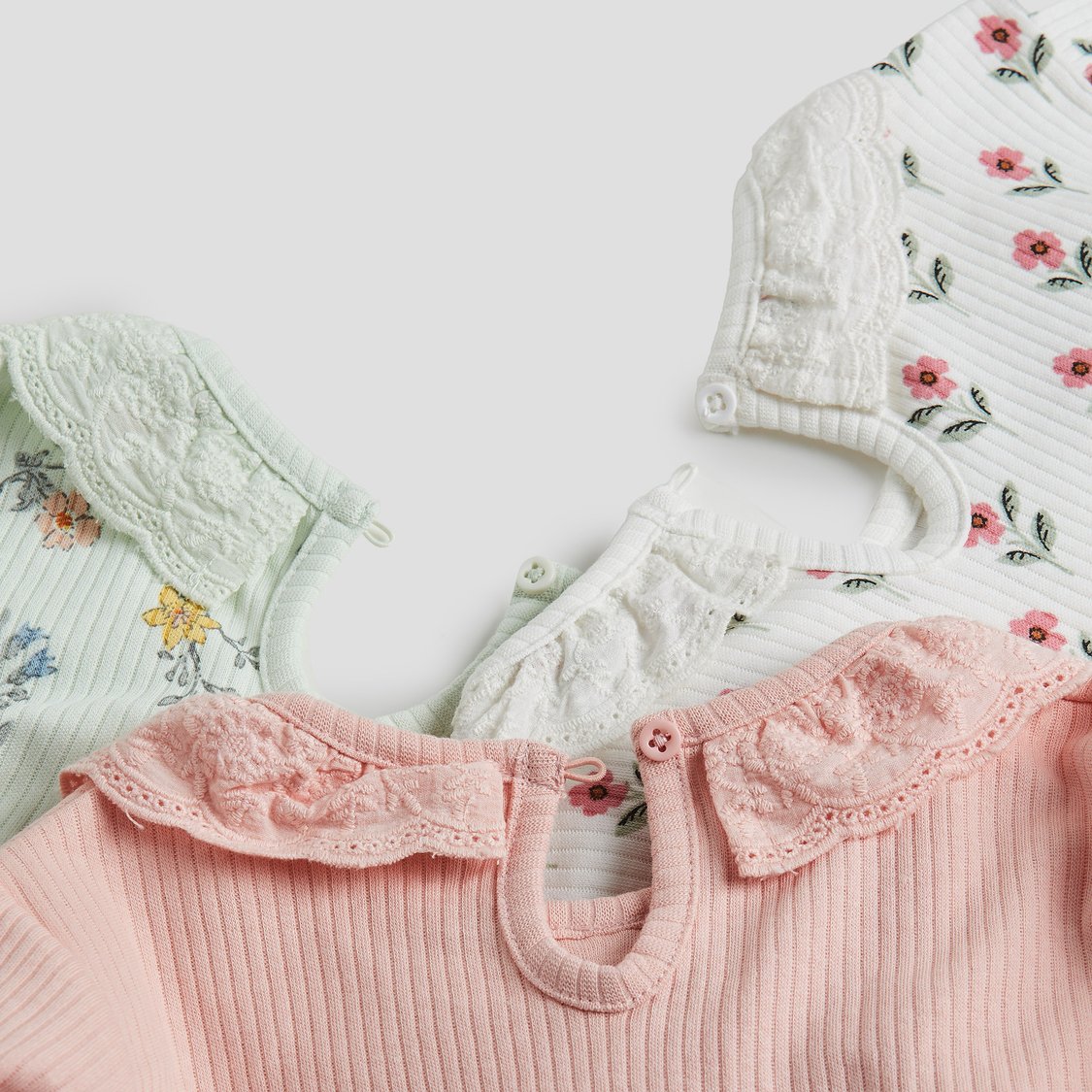 Juniors Lace Trim Top and Pyjama Set - Pack of 3