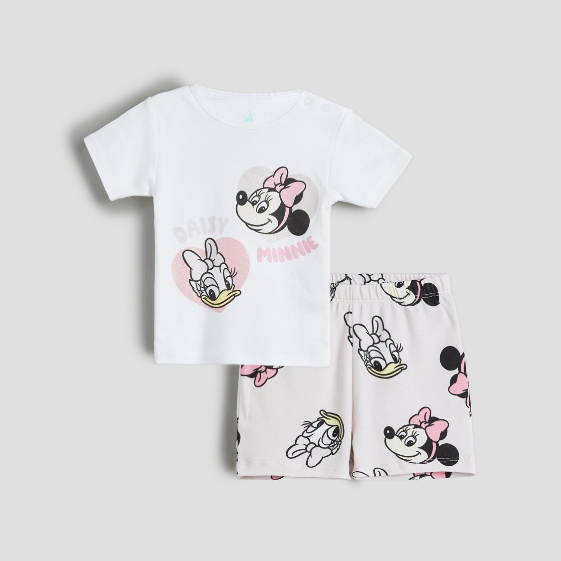 Juniors Minnie & Daisy Print T-shirt and Shorts Set