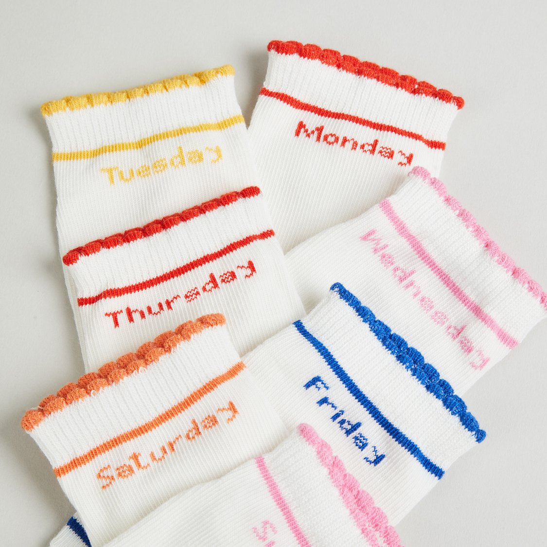Juniors Striped No Show Socks - Pack of 7