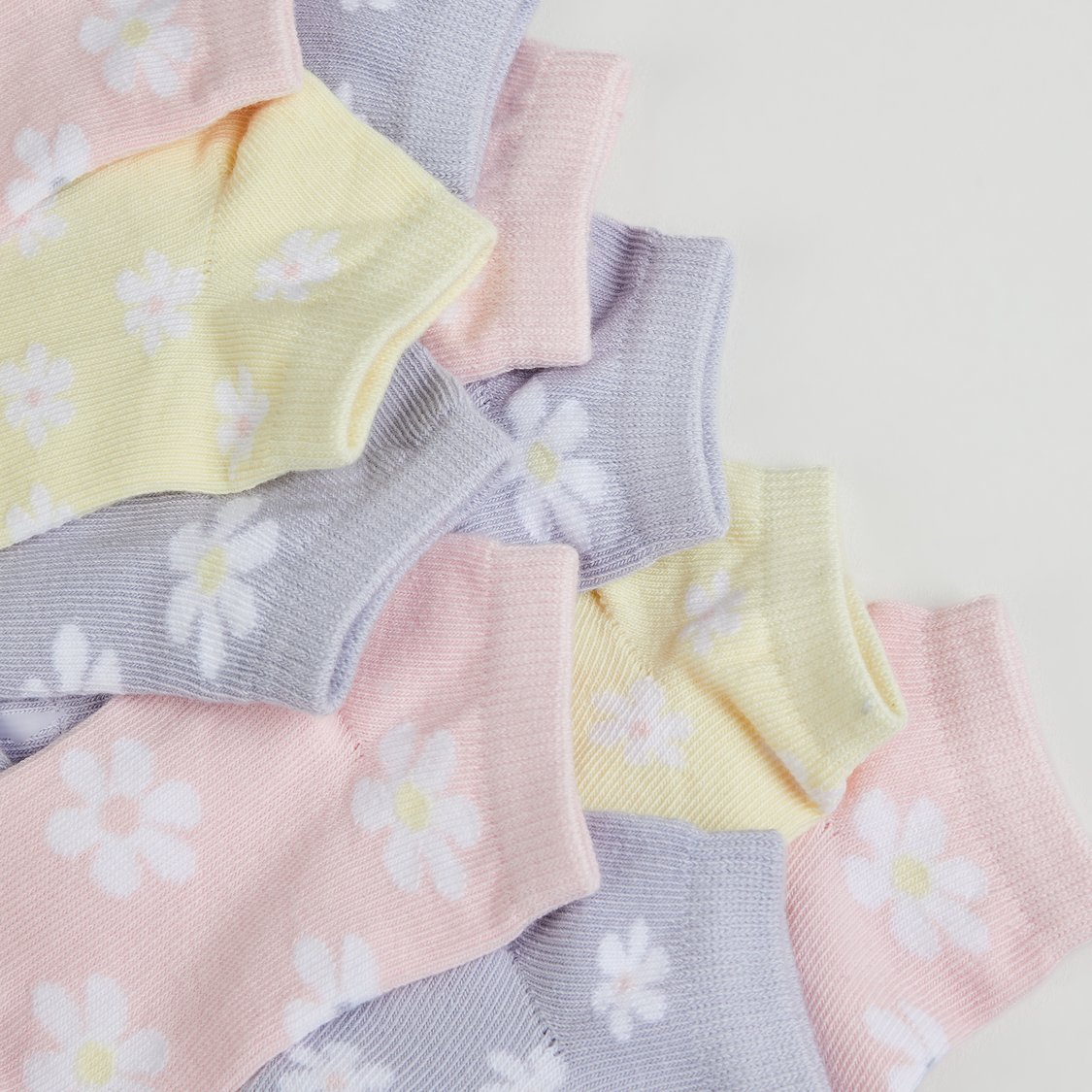 Juniors Floral Print Ankle Length Socks - Pack of 10