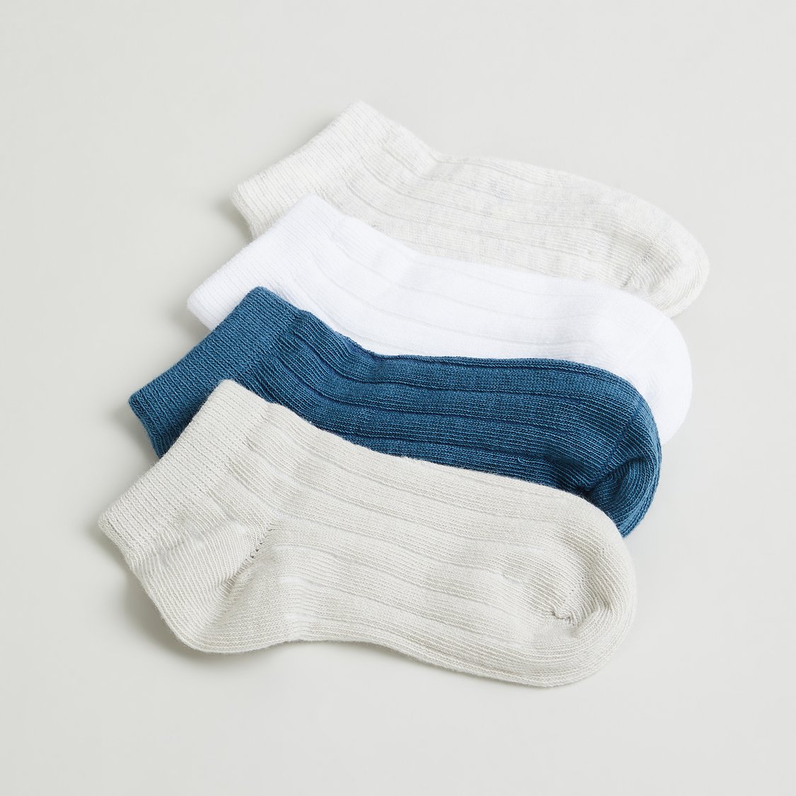 Juniors Ribbed Ankle Length Socks - Pack of 4