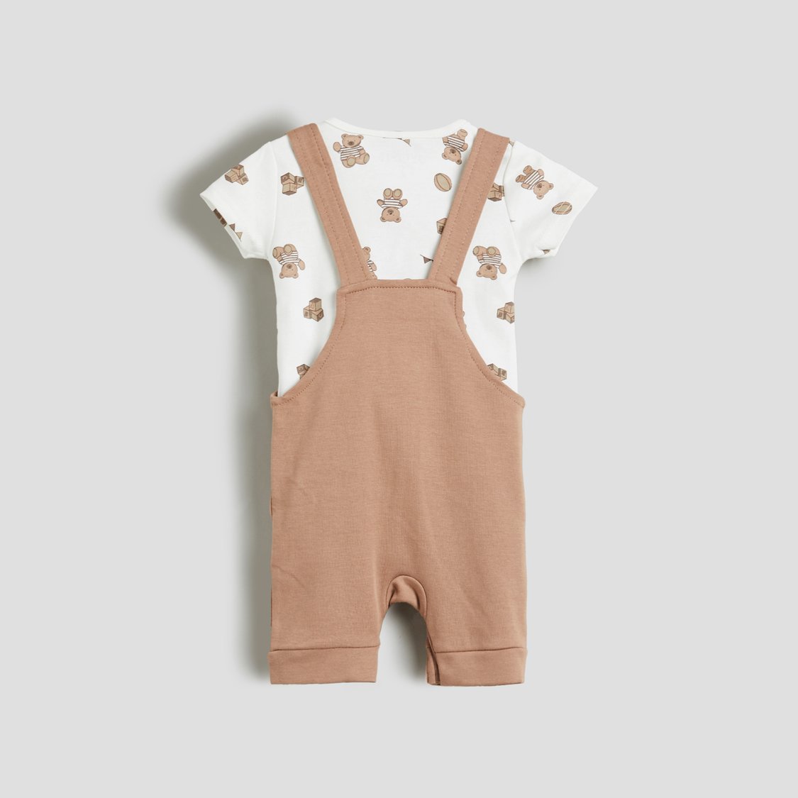 Juniors Printed T-shirt and Dungaree Set