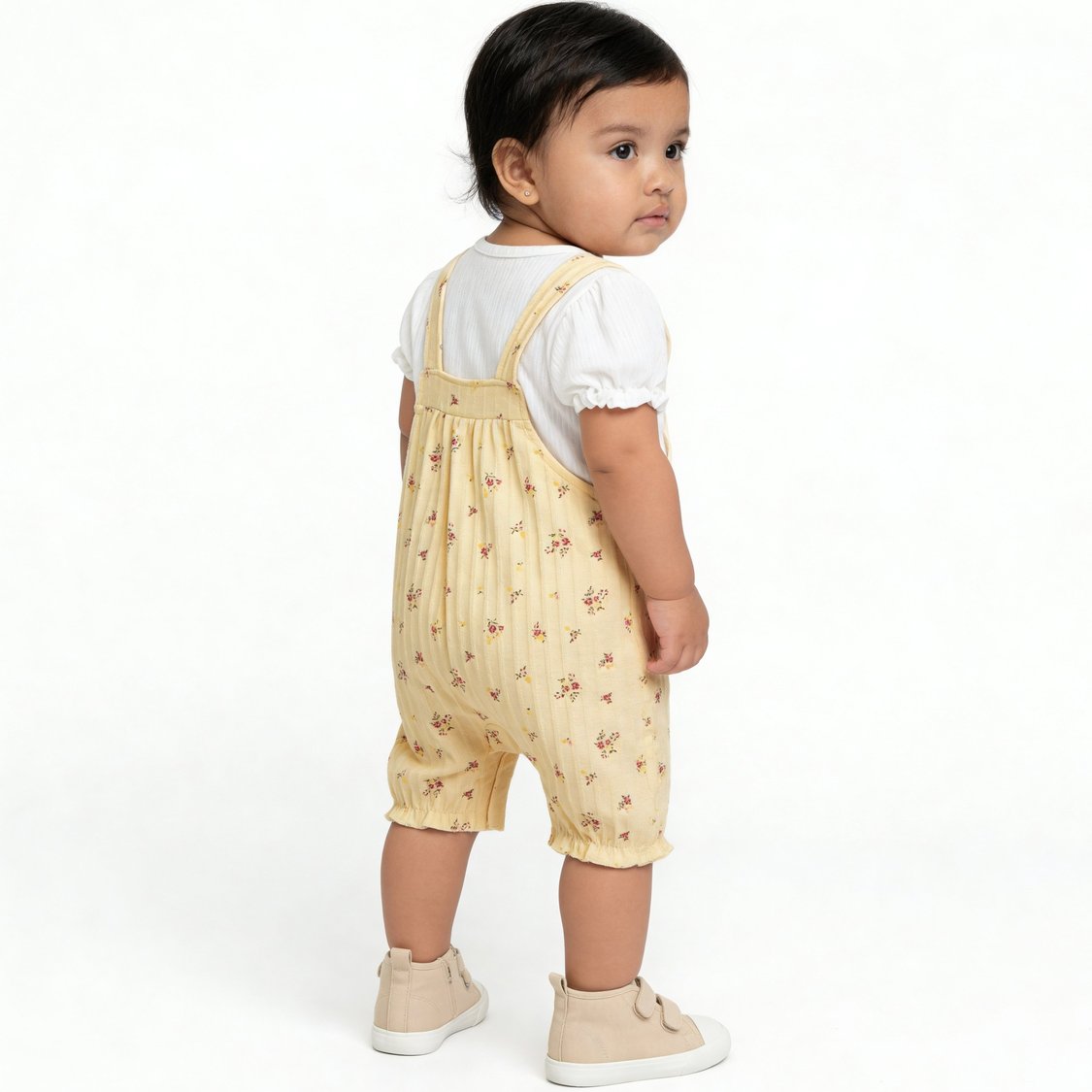 Juniors Printed Dungaree and T-shirt Set
