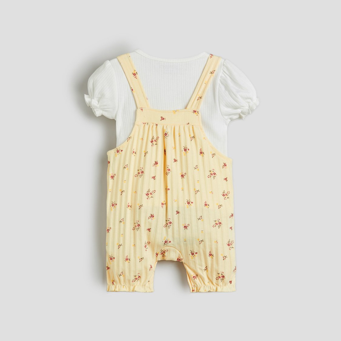 Juniors Printed Dungaree and T-shirt Set