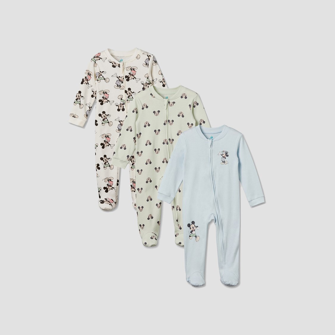 Juniors Mickey Mouse Sleepsuit - Pack of 3